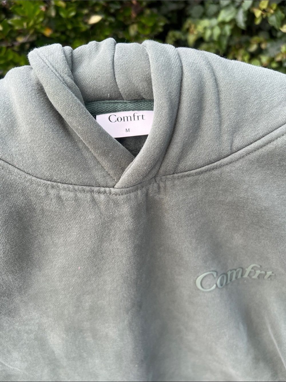 M | Comfrt Minimalist Olive 🫒 Green Hoodie